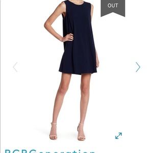 Bcbgeneration pleated shift dress navy blue